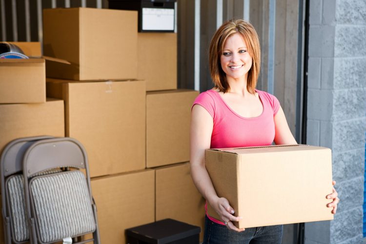 woman outside her storage unit