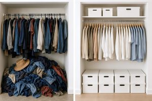 wardrobe space hacks and storage ideas